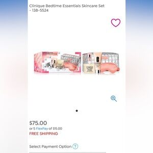 Clinique Nighttime Skincare Set with Pink Packaging
